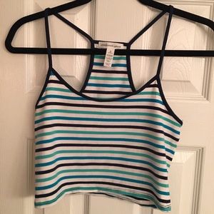 Blue striped Camisole Crop Top